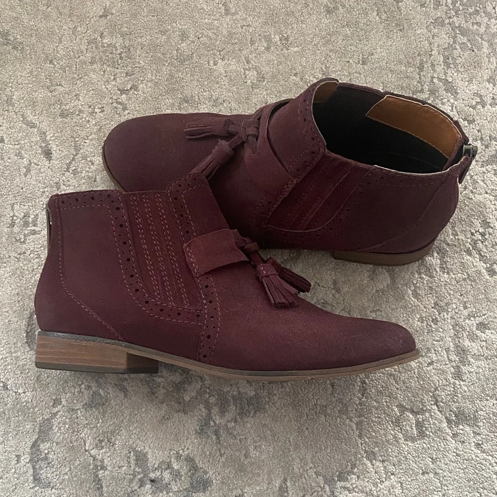 Dolce Vita Burgundy Suede Ankle Boots